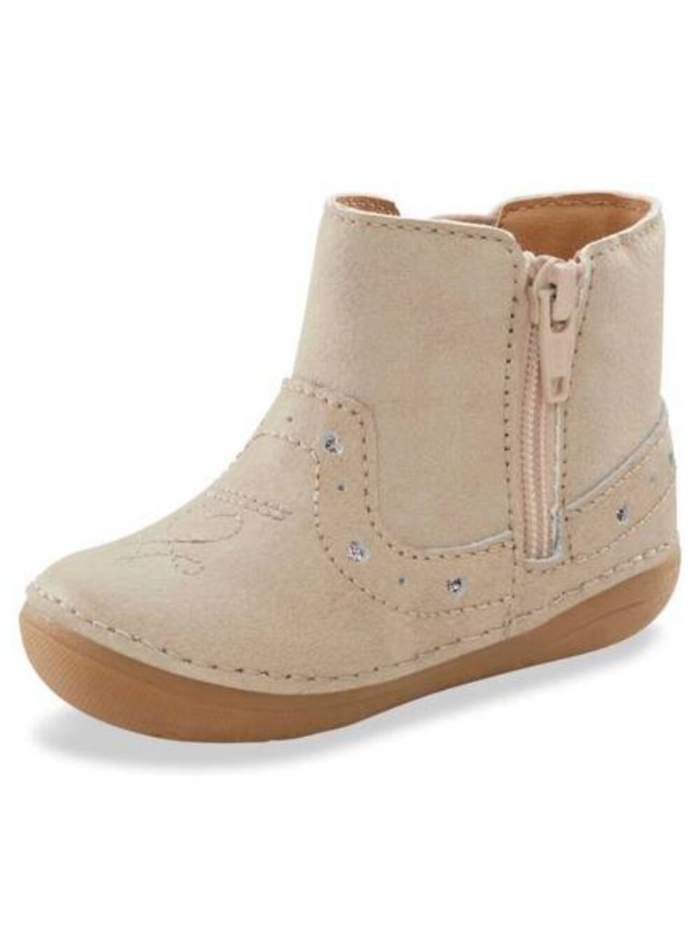 NWT STRIDE RITE Girls Soft Motion Gigi Boots in Beige - Picture 9 of 9